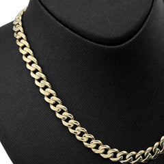 8MM Mens 30g 1/10th 10k Yellow Gold Bonded 925 Cuban Link Chain 22 Inch Necklace