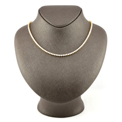 3MM 10k Yellow Gold 1.99CTW Natural Diamond Tennis Chain 18.6g 18 Inch Necklace