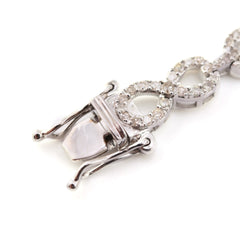 10k White & Rose Gold 12.8 grams 2.74CTW Diamond 7 Inch Infinity Heart Bracelet