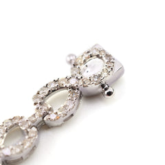 10k White & Rose Gold 12.8 grams 2.74CTW Diamond 7 Inch Infinity Heart Bracelet