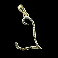 10k Yellow Gold Initial L Pendant 0.12 CTW Natural Diamond 0.77g Alphabet Charm