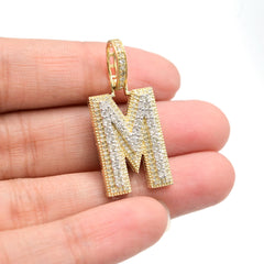 10k Yellow Gold 1.1 CTW Natural Diamond Initial "M" Pendant 4.1g Alphabet Charm