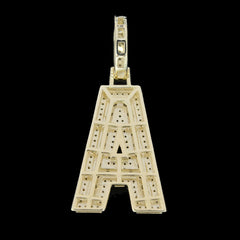 10k Yellow Gold 0.85CTW Diamond A Initial Alphabet Pendant 3D Letter 3.65g Charm