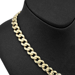 12MM 1/10th 10k Yellow Gold Bonded 925 Cuban Link Chain 22 Inch 42.3gms Necklace