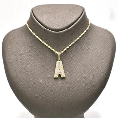 10k Yellow Gold 0.85CTW Natural Diamond Initial Letter "A" Pendant 3.5g Charm