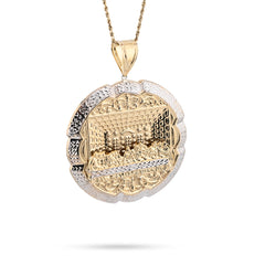 1/10th 10k Gold Bonded 925 Big Last Supper Pendant 20gms Mens Two Tone Charm