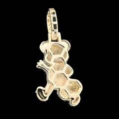 10k Yellow Gold 0.8CTW Diamond Teddy Bear w/ Dollar Money Bag Pendant 4.3g Charm