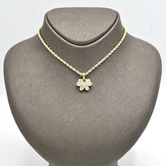 10k Yellow Gold 0.25CT Baguette Diamond Butterfly w/ Heart Wing Pendant 2g Charm