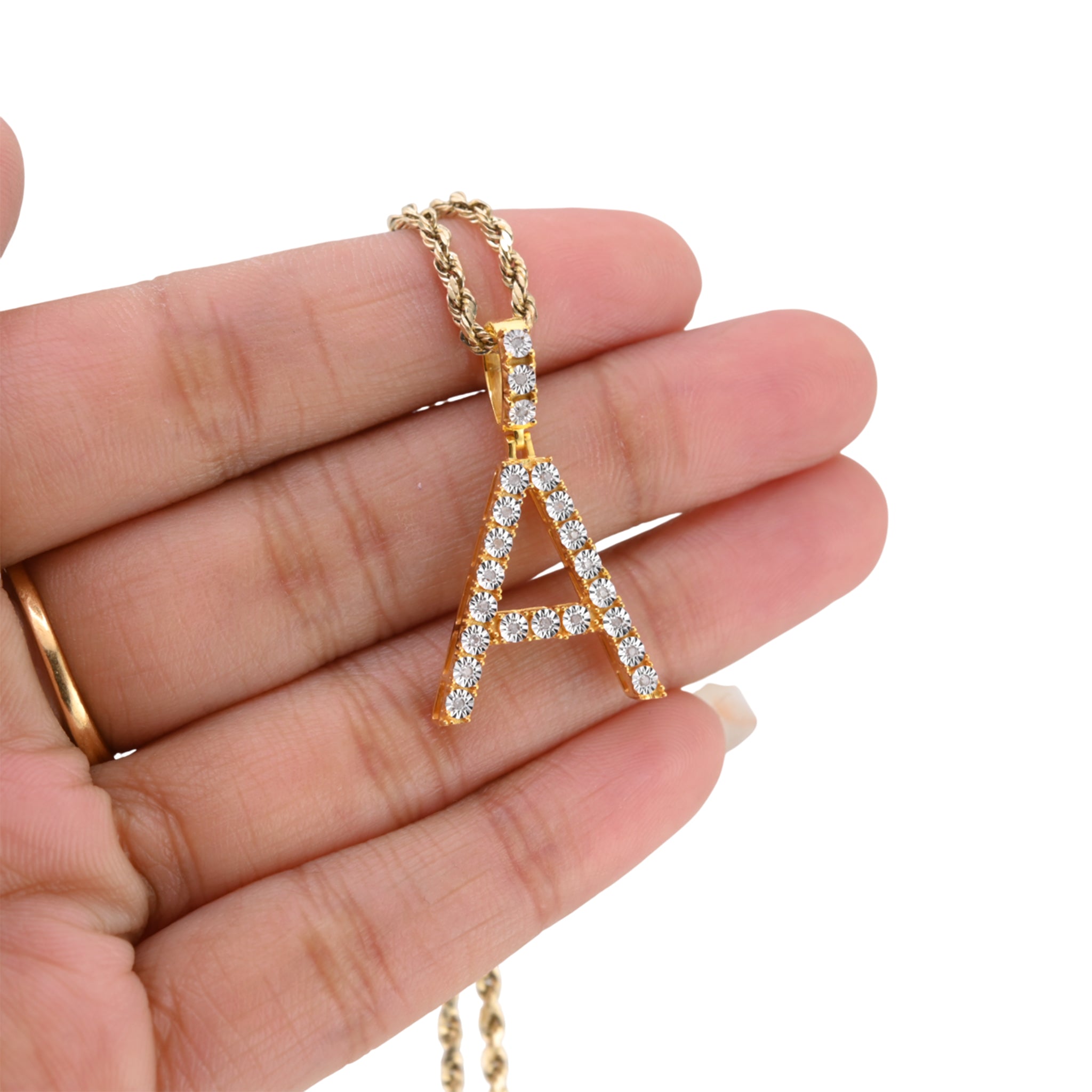 925 Silver Real Natural Diamonds 2 Grams All Initial Alphabets Pendant Letter Charm