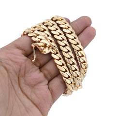 For Mens 10MM Real 10k Yellow Gold Cuban Chain 150grams 22 Inch Necklace