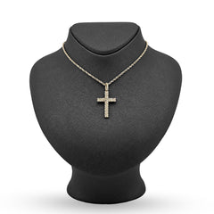 Pure 10k Yellow Gold 1.2CTW Natural Diamond Cluster Cross Pendant 2.2gms Charm