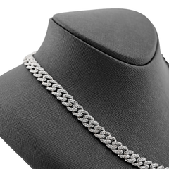8MM 10k White Gold 13CTW Natural Diamond Cuban Chain Mens 22" Necklace 60gm