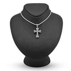 10k White Gold 0.5CT Natural Diamond ICED OUT Cross Pendant 5.7g Spiritual Charm