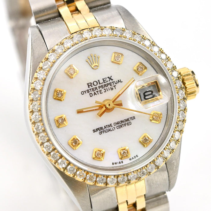 Original 26MM Rolex Datejust SS 1.25CTW Diamond Bezel Jubilee Green Face Watch