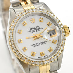 Original 26MM Rolex Datejust SS 1.25CTW Diamond Bezel Jubilee Green Face Watch