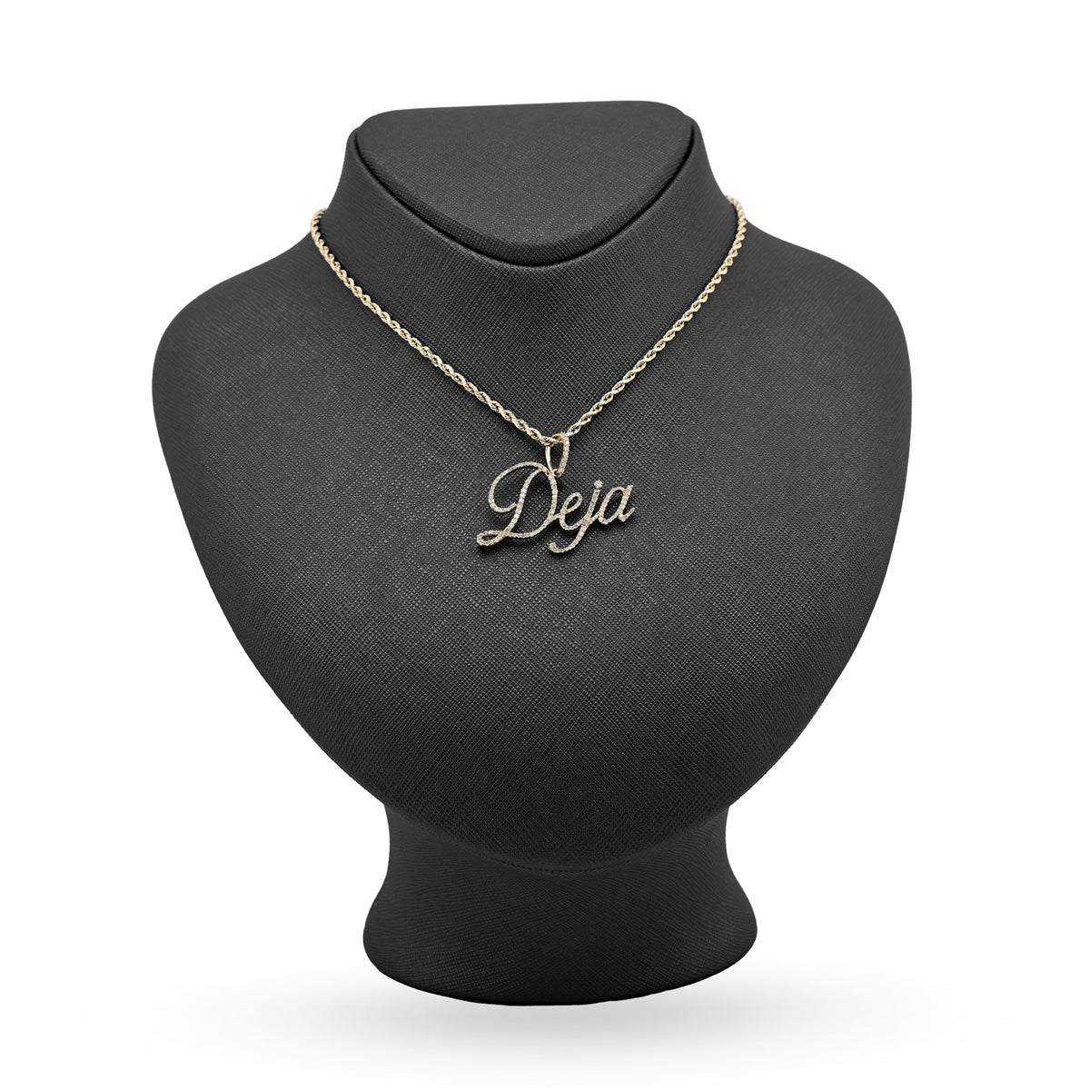 10k Yellow Gold 1CTW Natural Diamond "Deja" Name Letter Pendant 3g Custom Charm