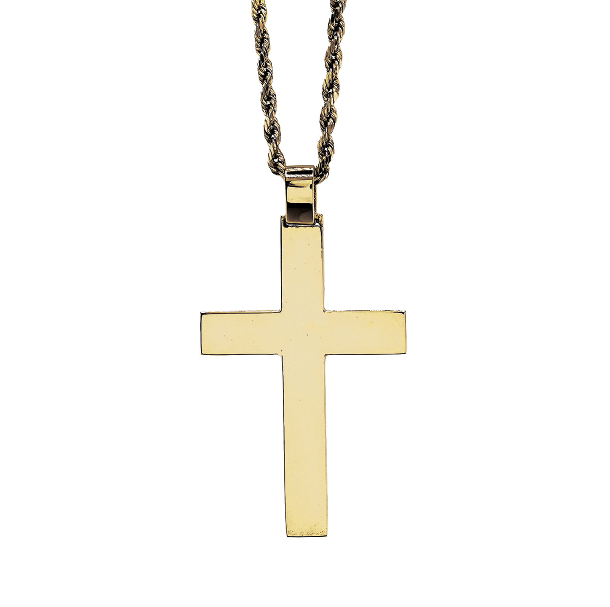 10k Yellow Gold Religious Plain Cross Pendant 5.5g Charm For Mens Womens
