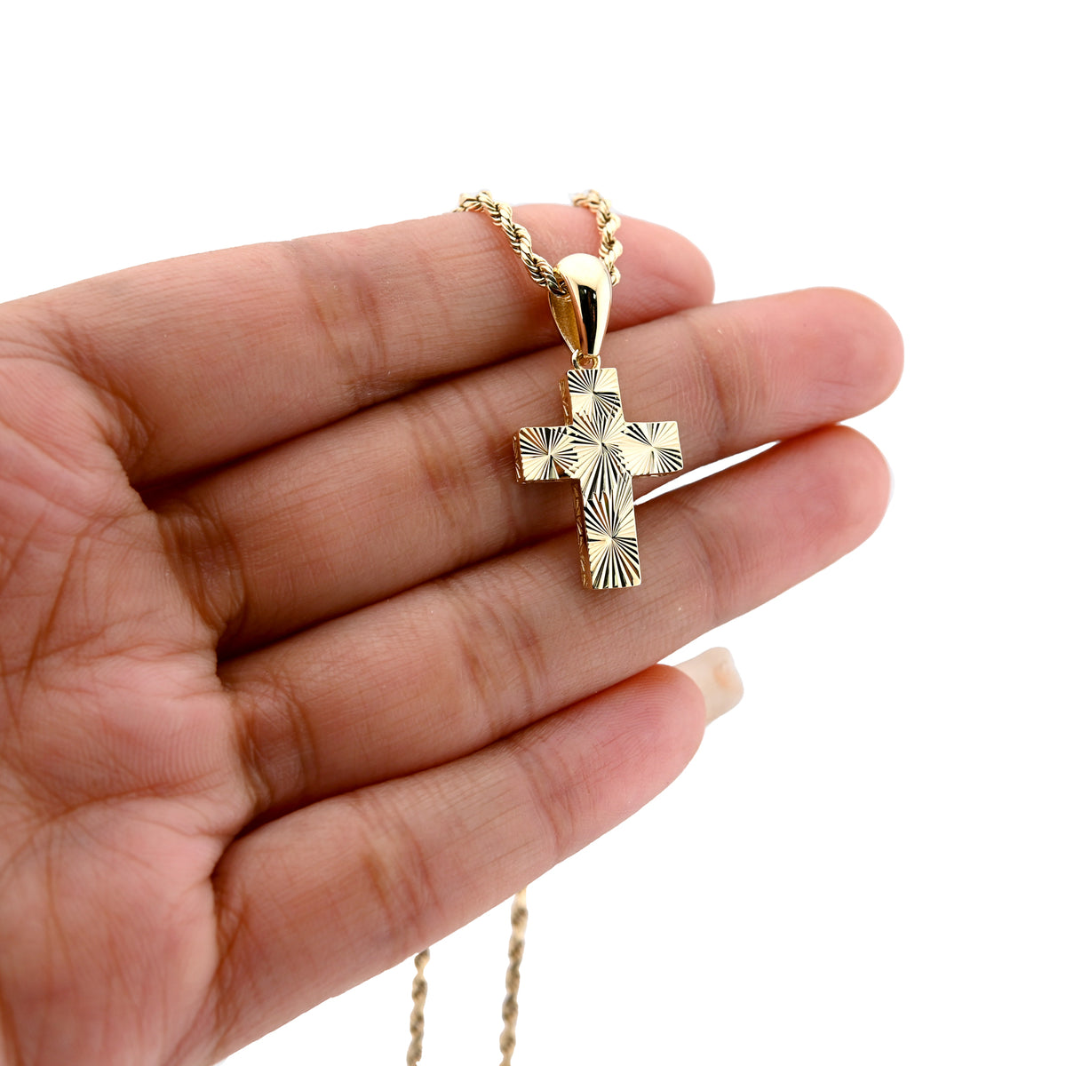 Pure 10k Yellow Gold Religious Cross Charm Pendant 1.2g Unisex Adults Charm