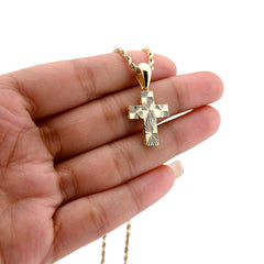 Pure 10k Yellow Gold Religious Cross Charm Pendant 1.2g Unisex Adults Charm