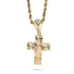 Pure 10k Yellow Gold Religious Cross Charm Pendant 1.2g Unisex Adults Charm