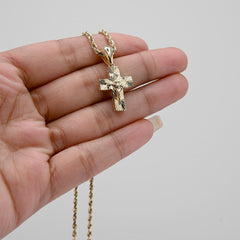 10k Yellow Gold Religious Crucifix Cross Pendant 1.5g Unisex Adults Charm