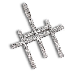 925 Silver 0.55 CTW Natural Diamond Religious 3 Cross Pendant 7.7g Mens Charm