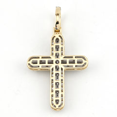 10k Yellow Gold 1.8CT Lab Grown Diamond Cross Pendant 5g Mens Religious Charm