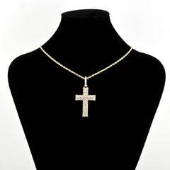 10k White/Yellow Gold 2.6CT Lab Grown Diamond Cross Pendant 6.6g Religious Charm