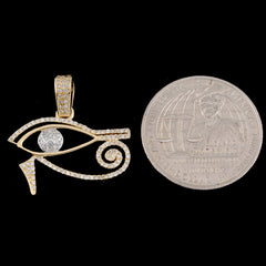 10k Yellow Gold 0.39CT Natural Genuine Diamond Evil Eye Pendant 2g HipHop Charm