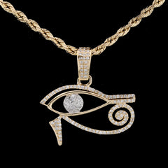 10k Yellow Gold 0.39CT Natural Genuine Diamond Evil Eye Pendant 2g HipHop Charm