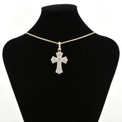 10k Yellow Gold 2.35CT Natural Diamond Cross Pendant 2.35g Mens Religious Charm