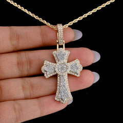 10k Yellow Gold 2.35CT Natural Diamond Cross Pendant 2.35g Mens Religious Charm