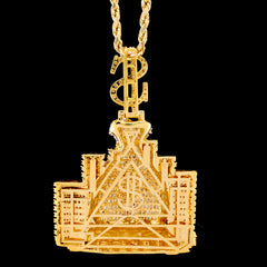 35MM 10k Yellow Gold 4.5CTW Natural Round/Baguette Diamond 20g Money Bag Charm