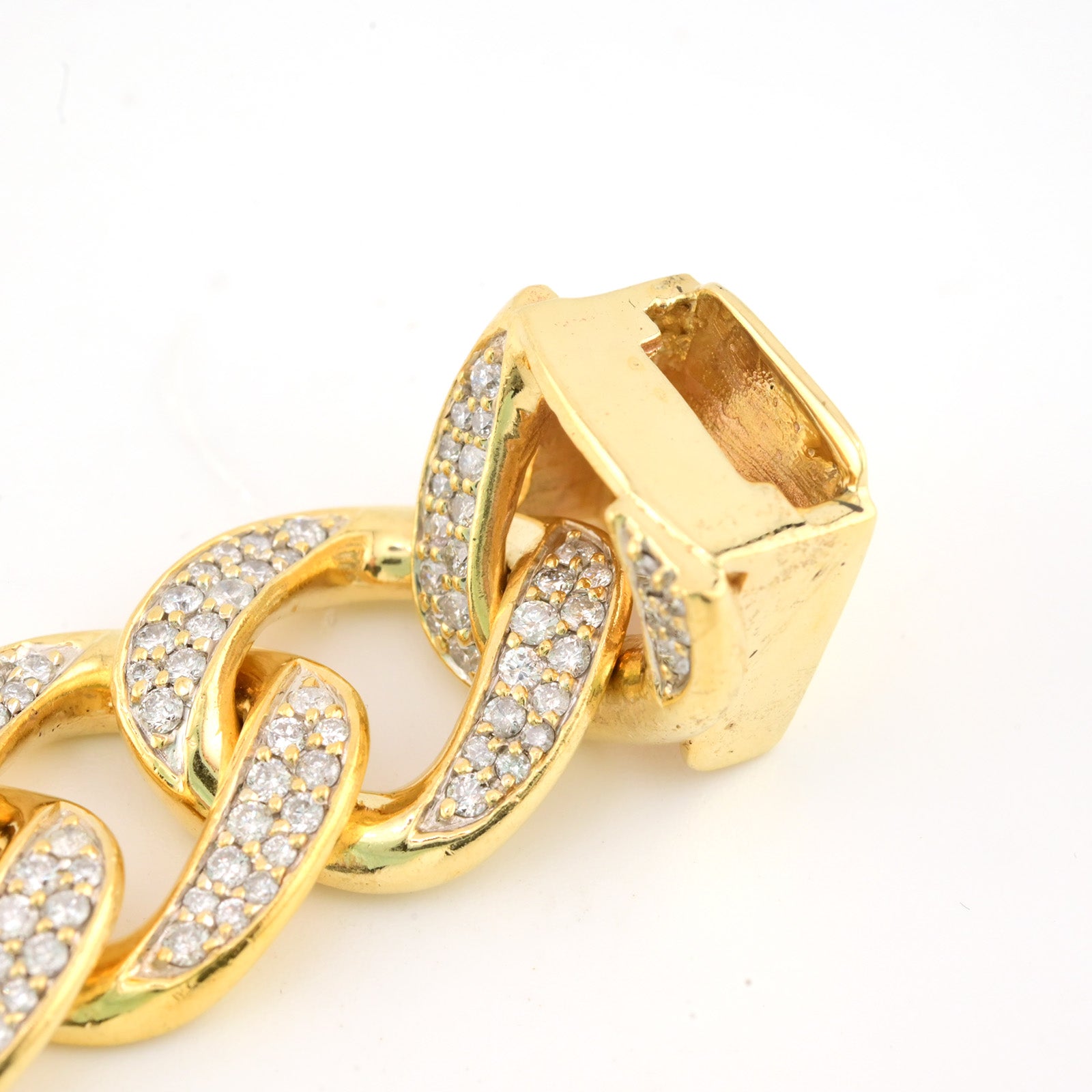 17MM 10k Yellow Gold 8.5 Inch 10CTW Natural Diamond Mens Cuban Bracelet 91.2gms
