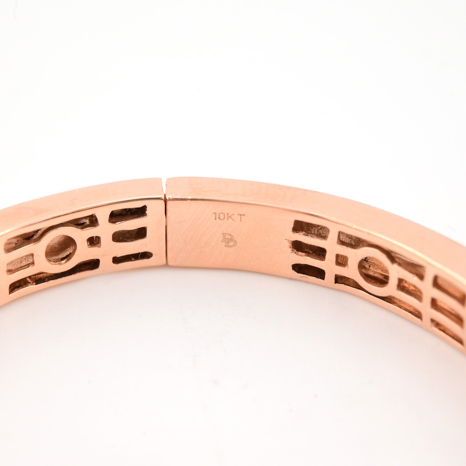 5MM 10k Rose Gold 2.5CTW Natural Pave Diamond 16.7g Love Bangle For Womens