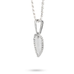 Womens 925 Silver 5.1g 0.3CTW Natural Diamond Heart Shaped Picture Pendant Charm