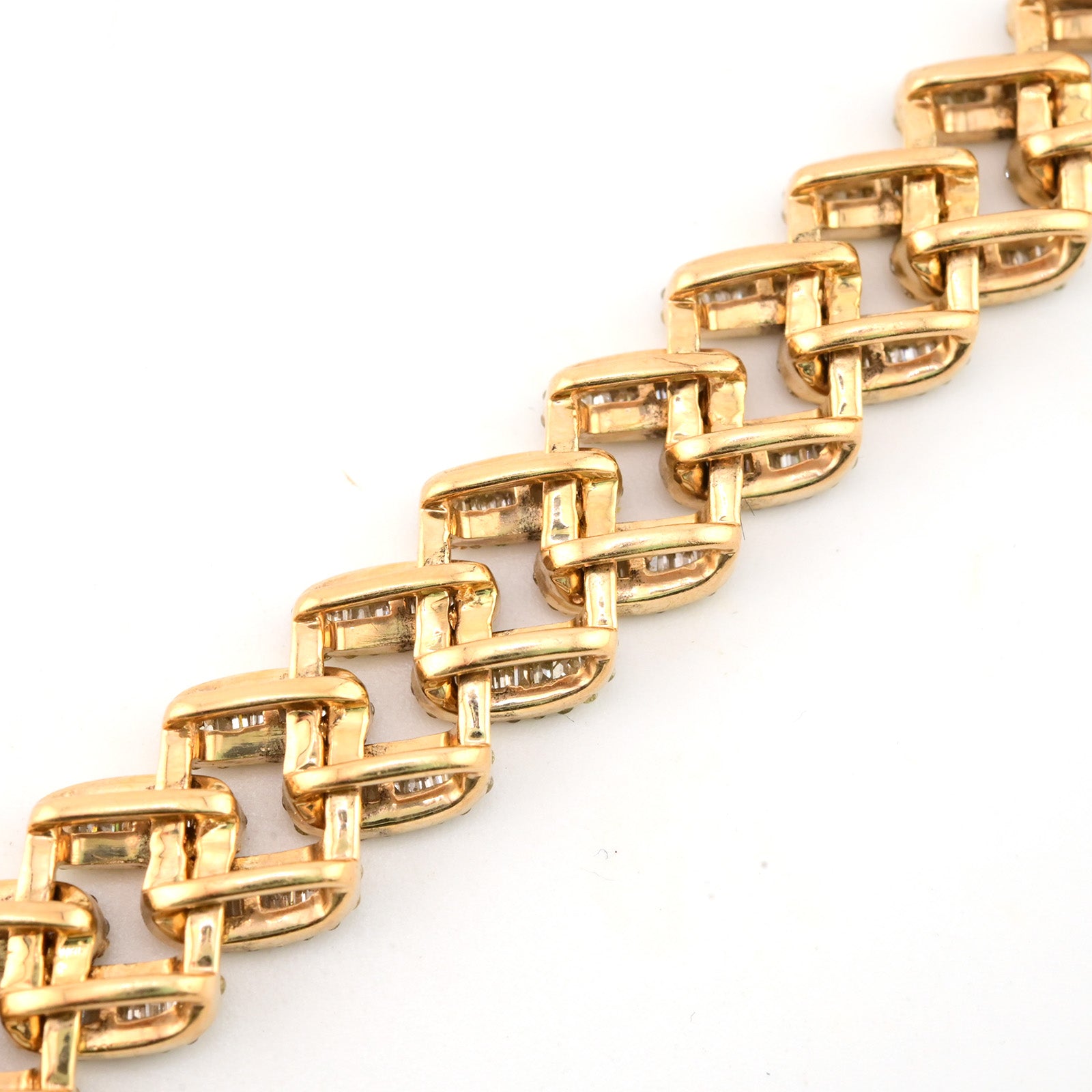 13MM 10k Yellow Gold 12CTW Pure Round/Baguette Diamond 55.7g 8In Cuban Bracelet
