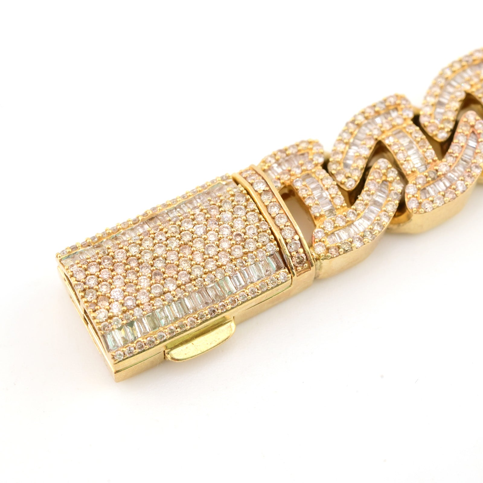 12MM 10k Yellow Gold 10.5CTW Pure Diamond 58.8g Miami Style Cuban 8.5In Bracelet
