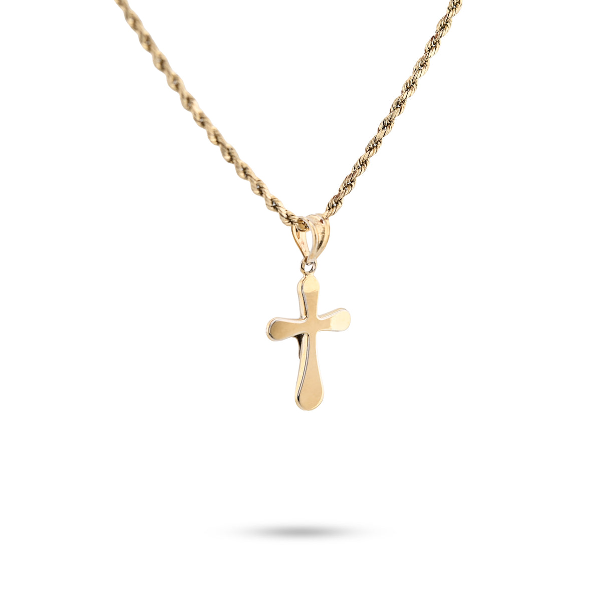 1/10th 10k Gold Bonded 925 Two Tone Cross Crucifix Pendant 0.9gms Unisex Charm