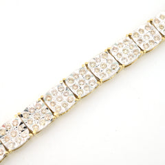 6MM 10k Yellow Gold 4CTW Pure Diamond Bracelet Square Fanouk 13.2gms Links 8Inch