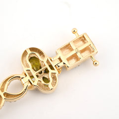 10k Yellow Gold 2.8CTW Diamond Cross Clover Infinity Gem Bracelet 27.6g 8 Inch