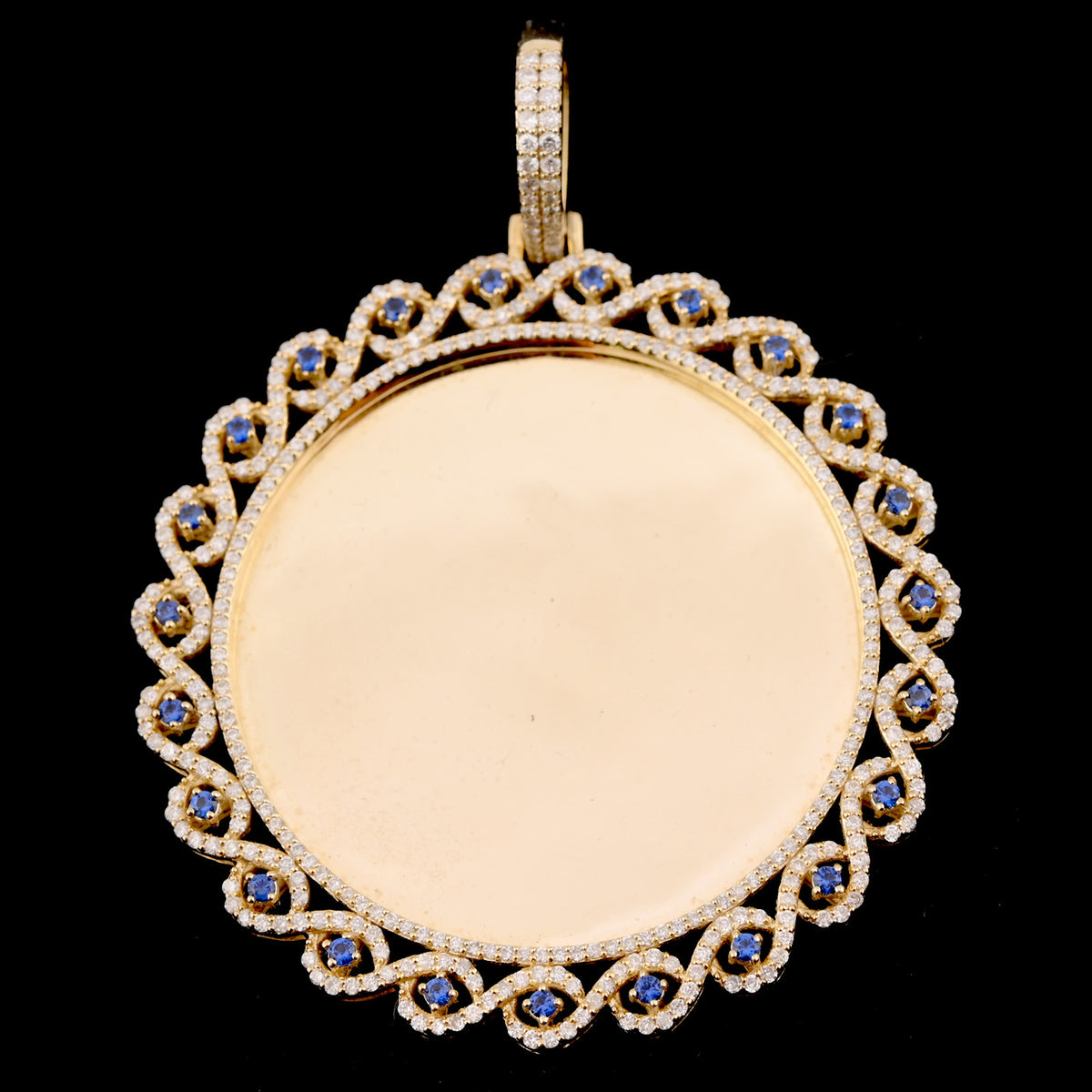 10k Yellow Gold 1.7CT Natural Diamond Picture Charm Pendant 15.5g Memorial Charm