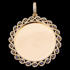 10k Yellow Gold 1.7CT Natural Diamond Picture Charm Pendant 15.5g Memorial Charm