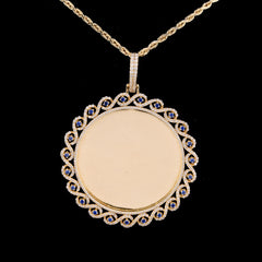 10k Yellow Gold 1.7CT Natural Diamond Picture Charm Pendant 15.5g Memorial Charm