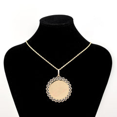 10k Yellow Gold 1.7CT Natural Diamond Picture Charm Pendant 15.5g Memorial Charm