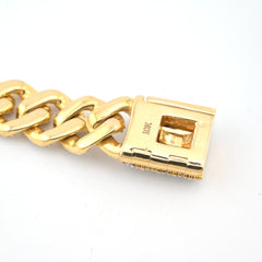 10k Yellow Gold Men 5.35CTW Natural Diamond Cuban Bracelet 32g 8 Inch Armlet