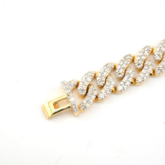 10k Yellow Gold Men 3.7CTW Natural Diamond Cuban Bracelet 16.4g 8 Inch Armlet