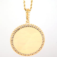 10k Yellow Gold 3CT Natural Diamond Picture Charm Pendant 12.7g Memorial Charm