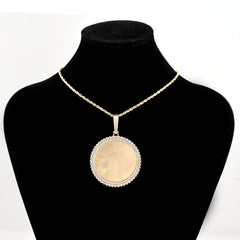 10k Yellow Gold 3CT Natural Diamond Picture Charm Pendant 12.7g Memorial Charm