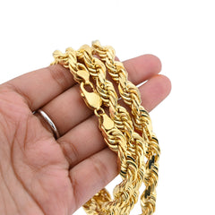 Solid Real 8MM 14k Yellow Gold Rope Chain 26 Inches 182 grams Necklace For Mens